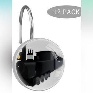 Train Shower Curtain Hooks Rust Proof Set of 12